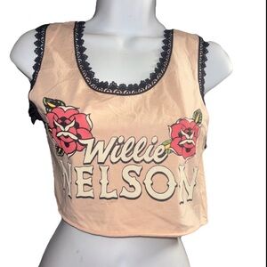 Willie Nelson Women's Cream Crop Top